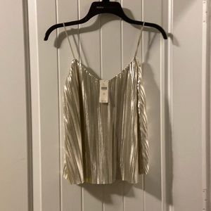 Anthropology metallic spaghetti strap top
